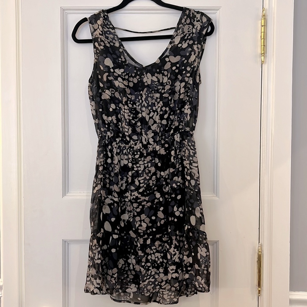 100% Silk Blue Black Ella Moss Dress